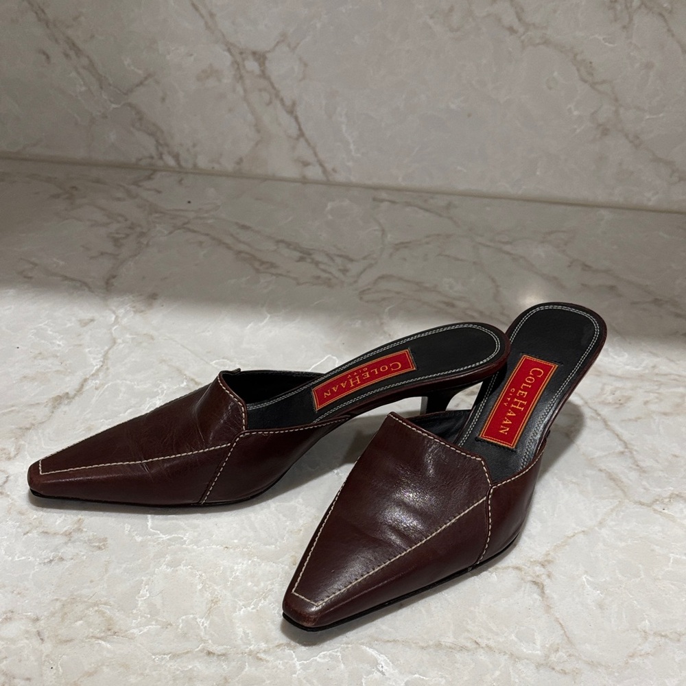 Cole Haan Women's Dark Brown Leather Mules - Picture 2 of 5